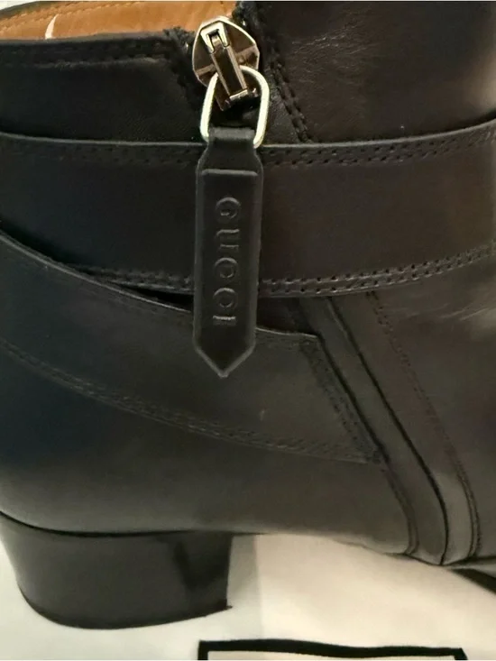 Gucci Dionysus Black Leather Ankle Boots 39 - Picture 4 of 11